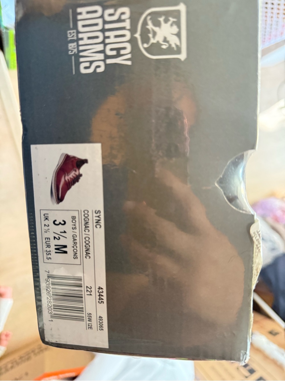 Stacy Adams Black and Cognac Shoe Box